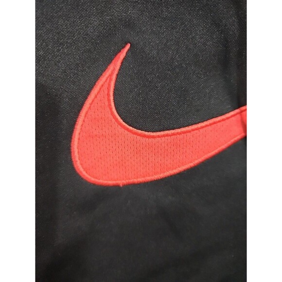 NIKE Women's Dri-Fit Hoodie Black, Gray Pattern Sleeves Medium M Front Pocket - Picture 3 of 6